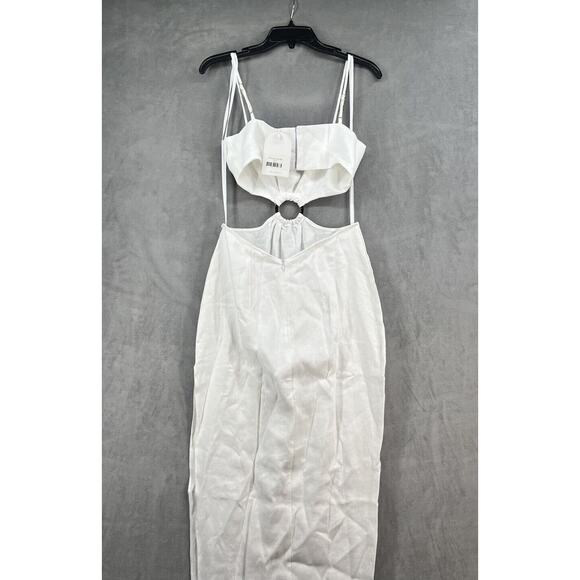 Rumer Avalon Ring Dress Size Small 100% Linen White Cutout - Picture 7 of 12